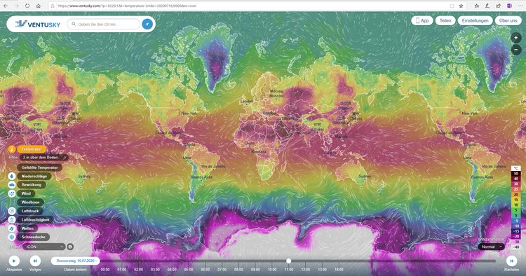 Luftdruck- und Windgürtel der Erde